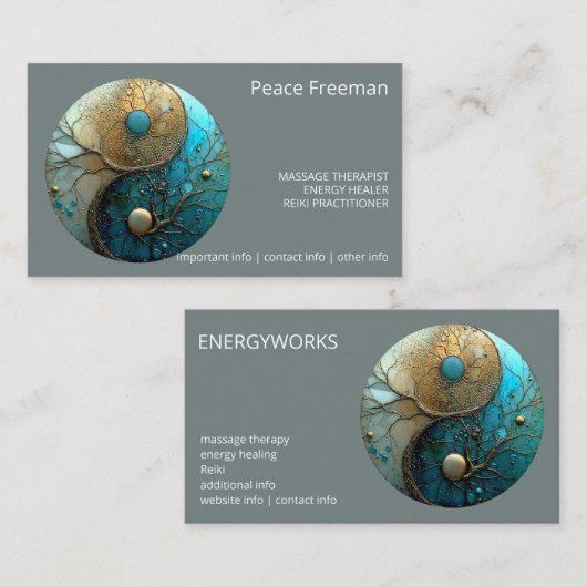 Heilige Balans | Yin Yang Symbool Visitekaartje (Voorkant / Achterkant)