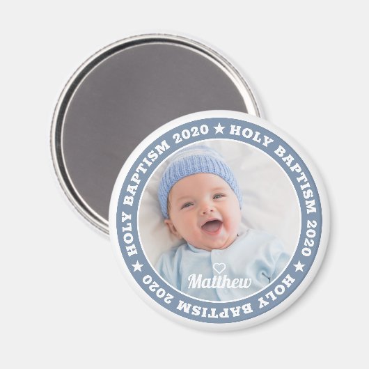 Heilige Baptism Modern Aangepaste Foto Magneet (Voorkant / Achterkant)