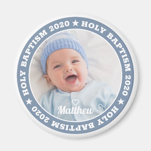 Heilige Baptism Modern Aangepaste Foto Magneet (Voorkant)