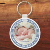 Heilige Baptism Modern White Cross - Aangepaste fo Sleutelhanger (Voorkant)