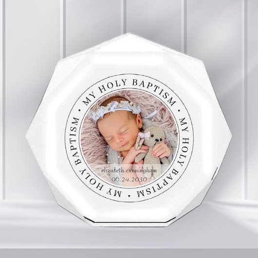 Heilige Baptisme Eenvoudig Lijst Moderne Aangepast Fotoblokken