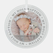Heilige Baptisme Eenvoudig Lijst Moderne Aangepast Glas Ornament (Voorkant)