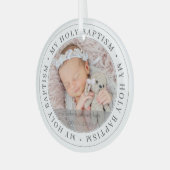 Heilige Baptisme Eenvoudig Lijst Moderne Aangepast Glas Ornament (Voorkant links)