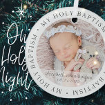 Heilige Baptisme Eenvoudig Lijst Moderne Aangepast Glas Ornament<br><div class="desc">Dit eenvoudige en klassieke ontwerp is samengesteld uit serif typografie en voegt een douanefoto toe. "Mijn Heilige Baptisme" cirkelt de foto van uw baby,  kind,  enz.</div>