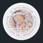 Heilige Baptisme Eenvoudig Lijst Moderne Aangepast Grote Klok<br><div class="desc">Dit eenvoudige en klassieke ontwerp is samengesteld uit serif typografie en voegt een douanefoto toe. "Mijn Heilige Baptisme" cirkelt de foto van uw baby,  kind,  enz.</div>