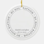 Heilige Baptisme Eenvoudig Lijst Moderne Aangepast Keramisch Ornament (Achterkant)