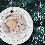 Heilige Baptisme Eenvoudig Lijst Moderne Aangepast Keramisch Ornament<br><div class="desc">Dit eenvoudige en klassieke ontwerp is samengesteld uit serif typografie en voegt een douanefoto toe. "Mijn Heilige Baptisme" cirkelt de foto van uw baby,  kind,  enz.</div>