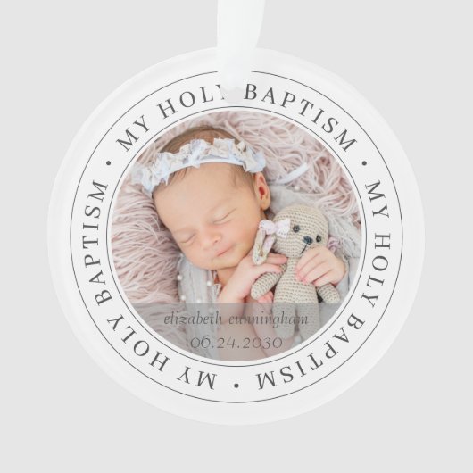 Heilige Baptisme Eenvoudig Lijst Moderne Aangepast Ornament (voorkant)