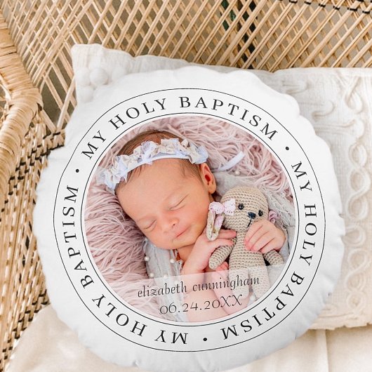 Heilige Baptisme Eenvoudig Lijst Moderne Aangepast Rond Kussen
