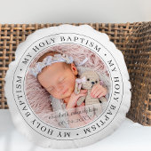 Heilige Baptisme Eenvoudig Lijst Moderne Aangepast Rond Kussen