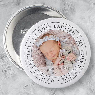 Heilige Baptisme Eenvoudig Lijst Moderne Aangepast Ronde Button 7,6 Cm