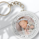 Heilige Baptisme Eenvoudig Lijst Moderne Aangepast Sleutelhanger<br><div class="desc">Dit eenvoudige en klassieke ontwerp is samengesteld uit serif typografie en voegt een douanefoto toe. "Mijn Heilige Baptisme" cirkelt de foto van uw baby,  kind,  enz.</div>