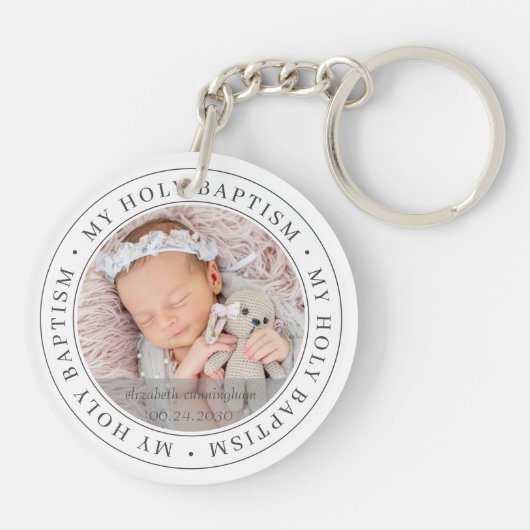 Heilige Baptisme Eenvoudig Lijst Moderne Aangepast Sleutelhanger (Achterkant)