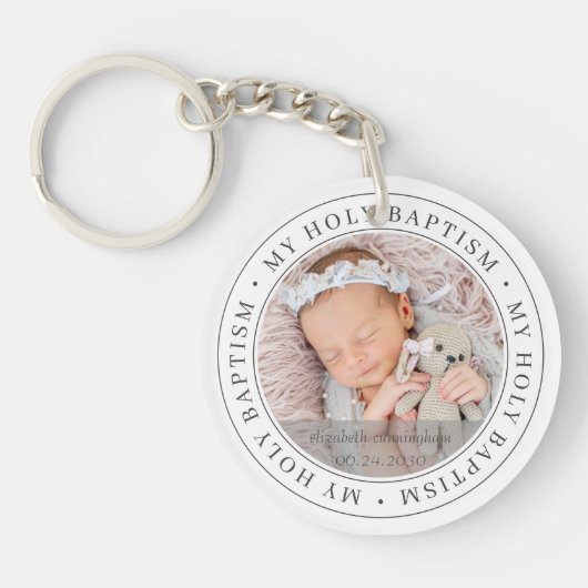 Heilige Baptisme Eenvoudig Lijst Moderne Aangepast Sleutelhanger (Voorkant)