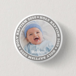 Heilige Baptisme Eenvoudige moderne aangepaste fot Ronde Button 3,2 Cm