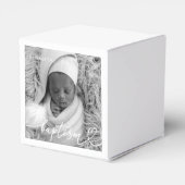 Heilige Baptisme Elegant Modern Chic Heart Baby Fo Bedankdoosjes (Achterkant)
