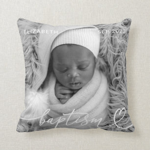 Heilige Baptisme Elegant Modern Chic Heart Baby Fo Kussen
