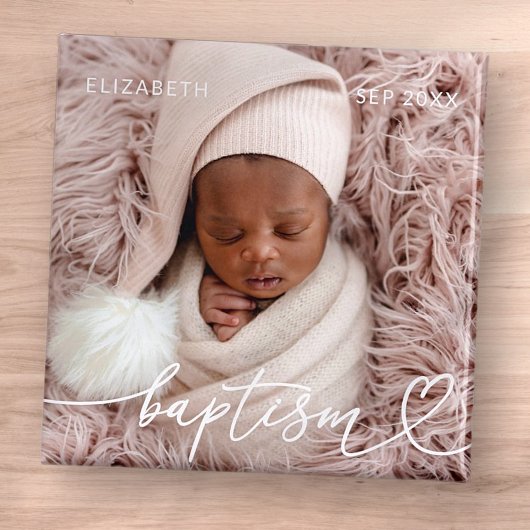 Heilige Baptisme Elegant Modern Chic Heart Baby Fo Magneet