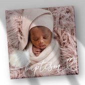 Heilige Baptisme Elegant Modern Chic Heart Baby Fo Magneet