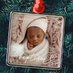 Heilige Baptisme Elegant Modern Chic Heart Baby Fo Metalen Ornament<br><div class="desc">Dit eenvoudige en moderne ontwerp bestaat uit serif typografie en voegt een aangepaste foto toe,  voeg de naam van de baby toe en maand en jaar van baptisme</div>