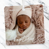 Heilige Baptisme Elegant Modern Chic Heart Baby Fo Metalen Ornament