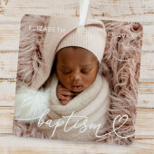 Heilige Baptisme Elegant Modern Chic Heart Baby Fo Metalen Ornament