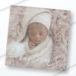 Heilige Baptisme Elegant Modern Chic Heart Baby Fo Stenen Magneet<br><div class="desc">Dit eenvoudige en moderne ontwerp bestaat uit serif typografie en voegt een aangepaste foto toe,  voeg de naam van de baby toe en maand en jaar van baptisme</div>