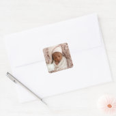 Heilige Baptisme Elegant Modern Chic Heart Baby Fo Vierkante Sticker (Envelop)