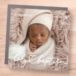 Heilige Baptisme Modern Elegant Chic Heart Baby Fo Automagneet<br><div class="desc">Dit eenvoudige en moderne ontwerp bestaat uit serif typografie en voegt een aangepaste foto toe,  voeg de naam van de baby toe en maand en jaar van baptisme</div>
