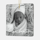 Heilige Baptisme Modern Elegant Chic Heart Baby Fo Keramisch Ornament (Links)