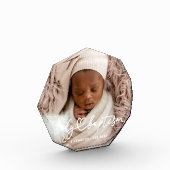 Heilige Baptisme Modern Elegant Chic Heart Baby Fotoblokken (Links)