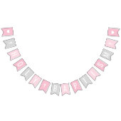 Heilige Baptisme roze en grijze babymeisjesfeestje Vlaggetjes (Alle)