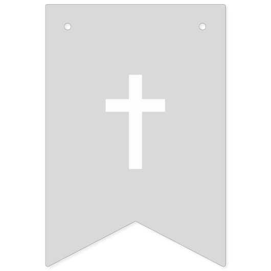 Heilige Baptisme roze en grijze babymeisjesfeestje Vlaggetjes (Tweede vlag)