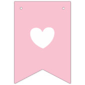 Heilige Baptisme roze en grijze babymeisjesfeestje Vlaggetjes (Eerste vlag)