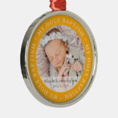Heilige Baptisme Simple Lijst Modern Custom Photo  Metalen Ornament (Rechts)