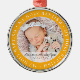 Heilige Baptisme Simple Lijst Modern Custom Photo Metalen Ornament