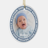 Heilige Baptisme Simple Moderne Custom Photo Keepo Keramisch Ornament (Rechts)