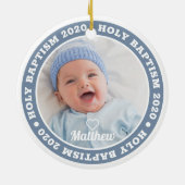 Heilige Baptisme Simple Moderne Custom Photo Keepo Keramisch Ornament (Achterkant)