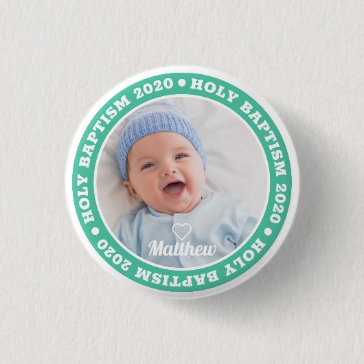 Heilige Baptisme Simple Moderne Custom Photo Ronde Button 3,2 Cm (Voorkant)