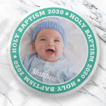 Heilige Baptisme Simple Moderne Custom Photo Ronde Button 3,2 Cm<br><div class="desc">Dit eenvoudige en moderne ontwerp is samengesteld uit serif typografie en voegt een douanefoto toe.</div>