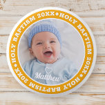 Heilige Baptisme Simple Moderne Custom Photo Ronde Button 3,2 Cm<br><div class="desc">Dit eenvoudige en moderne ontwerp is samengesteld uit serif typografie en voegt een douanefoto toe.</div>
