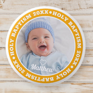 Heilige Baptisme Simple Moderne Custom Photo Ronde Button 3,2 Cm