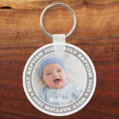Heilige Baptisme Simple Moderne Custom Photo Sleutelhanger (Voorkant)