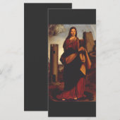 Heilige Barbara Heilige Icoon Grafische Kunst (Voorkant / Achterkant)
