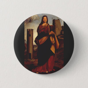 Heilige Barbara Heilige Icoon Grafische Kunst Ronde Button 5,7 Cm