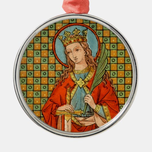 Heilige Barbara van Nicomedia (JP 01) Metalen Ornament (Voorkant)