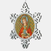 Heilige Barbara van Nicomedia (JP 01) Tin Sneeuwvlok Ornament (Rechts)