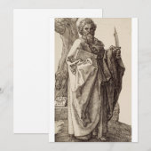 Heilige Bartholomeus de apostel Albrecht Durer Feestdagenkaart (Voorkant / Achterkant)
