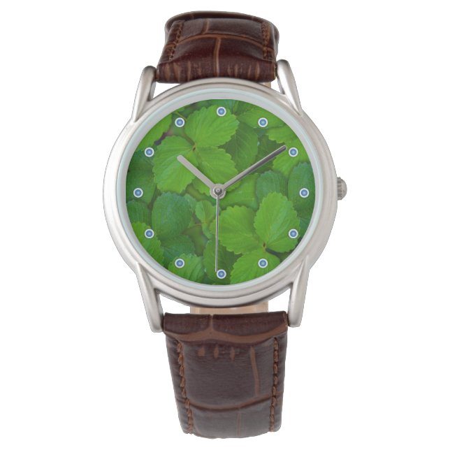 Heilige Basilicum Tulsi groene munt bladeren Horloge (Voorkant)