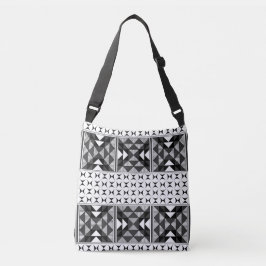 Heilige bergen in houtskool crossbody tas
